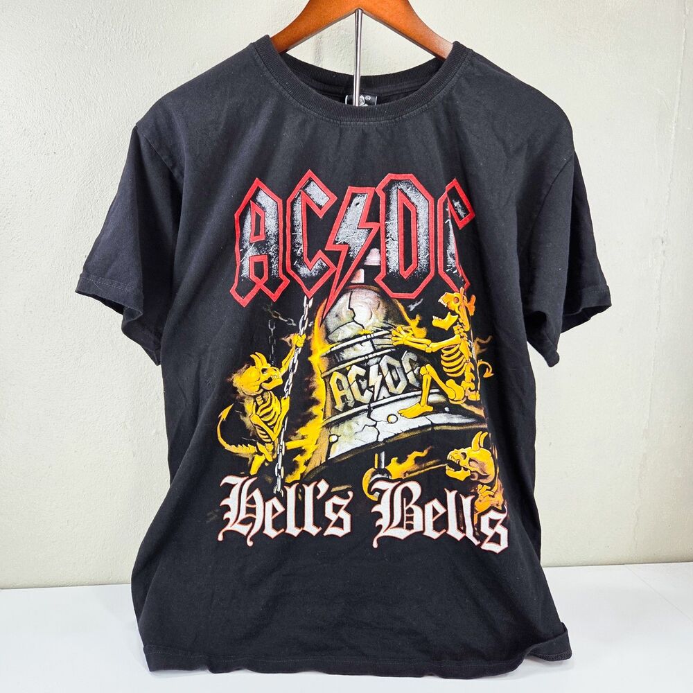 Vintage Y2K Rock Treason AC/DC Hells Bells Double Sided Shirt Sz XL